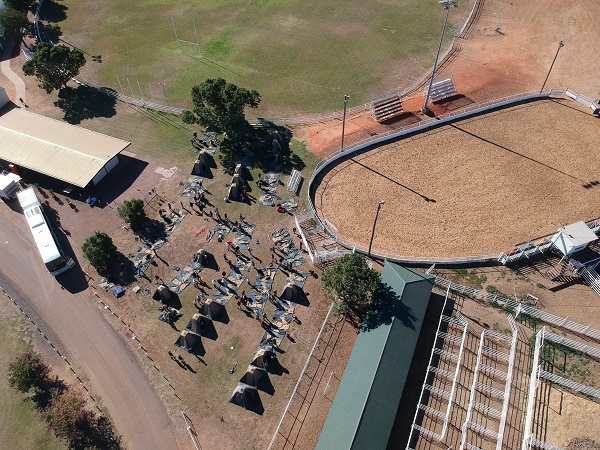 aerial view of campsite