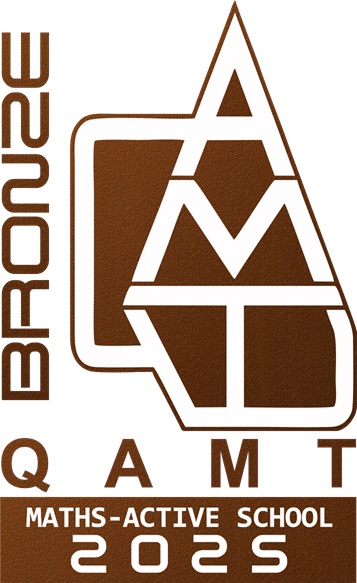 QAMT logo depicting that Southern Cross Catholic College is a Maths-Active School in 2025